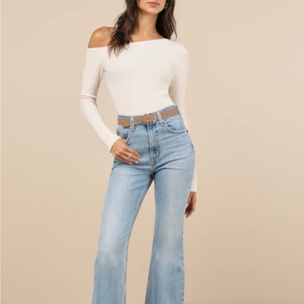 Lulus Off-Shoulder Ribbed Top - Picture 2 of 4